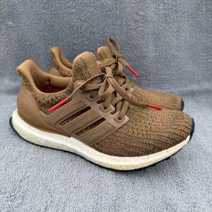 Kids Adidas UltraBoost 4.0 'Raw Desert' Running Shoe Tan Brown Red Black 3.5Y